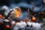 pr007 A Winter Robin in the Snow