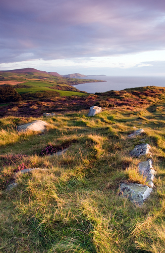 The view from Peel Head looking down the South West Coast with the Heather in full bloom. This one taken the same eve…