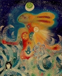 Harewoman and Mer Cat © Rowan Taliesin 2010
