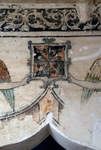 Lower cloister walk, mural detail, Dominican insignia