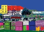 TH02 Beach Huts Viking Bay, Broadstairs Greetings Card