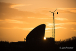 Sun sets behind Ecos Centre, Ballymena, County Antrim, N.Ireland