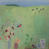 sweet peas, sherds and bullfinch