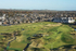 The 1st hole, right, 16th tee to green, left and 18th in the distance
