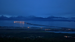 Homer Spit panorama at dusk from Skyline Drive, Alaska