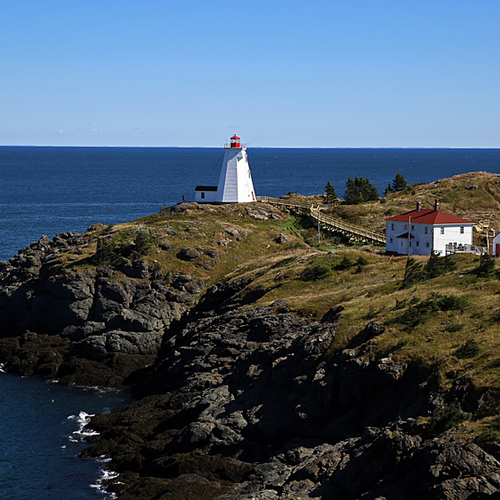 Looking towards the Bay of Fundy and Nova Scotia from above Swallowtail Lightstation.