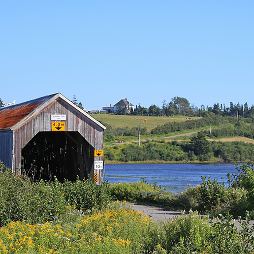 The covered bridge at Tynemouth Creek in Saint John County, New Brunswick Canada.