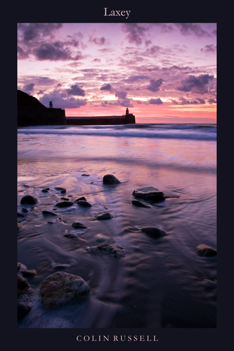 Day break at Laxey Beach on a breezy October morning.