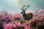 pr139 Misty Stag in the Heather