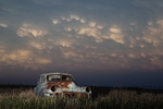 Abandoned Wreck Under Mammatus Sky.