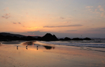 Low tide sunrise on Looe Beach