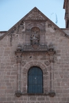 San Agustín, façade, choir loft window & gable pediment