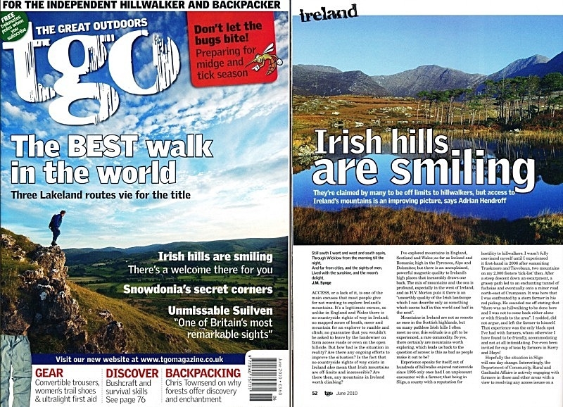 "Irish hills are smiling" - TGO - June 2010