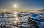 z3753 Morning Mist over Bembridge Harbour