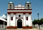 Niltepec, Oaxaca, Santiago Apóstol, façade & bell-towers