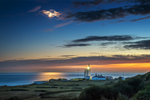 z3286 Crescent Moon over St Catherines Lighthouse
