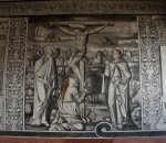 Large cloister, upper ambulatory mural, Crucifixion
