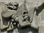 San Andrés, SW posa, E façade, Last Judgment, left Passion angel