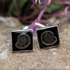 jcai 52 Whitby Jet Cufflinks & Ammonite Inlay