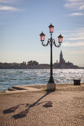 Lamppost and shadow - Venice, Italy.