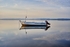 Boat reflections on Morecambe Bay.