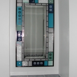 Blue cloakroom mirror