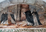 Upper cloister walk, lunette mural, Scene from the Life of St. Dominic
