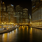 Chicago River at night