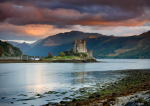 Eilean Donan red sky at night