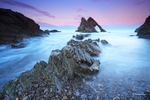 Bow fiddle rock high tide at dusk