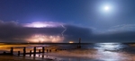z2464 Distant Storm by Moonlight, Shanklin Beach