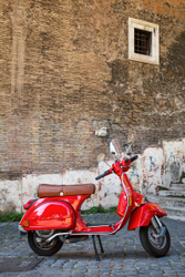 Red Vespa in Rome