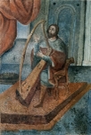 El Divino Señor, cloister stairwell mural, David with Lyre