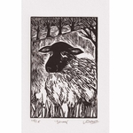 Sheep - linocut
