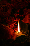 2  . Candle and Berries