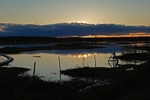 Midnight sun at Petkula Bog, Lappi, Finland