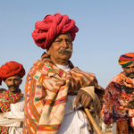 Rajasthani men  with turbans Pushkar , Rajasthan, India