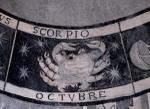 San Agustín, sacristy ceiling, zodiac sign, Scorpio