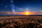 z3667 Moonset and Milky Way, St Catherines Down