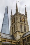 Shard over Southwark Cathedral