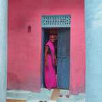 Woman in Doorway in Village, India