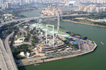 Singapore Flyer and F1 Grand Prix course from Sands Skypark