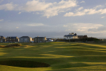 Prestwick 13th undulating fairway and distant green