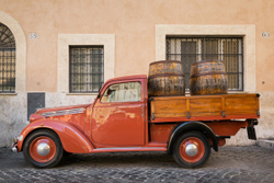 Red Fiat van, Rome, Italy