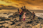 Sunset at Giants Causeway, Northern Ireland.