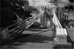 Conway suspension bridge 7 bw