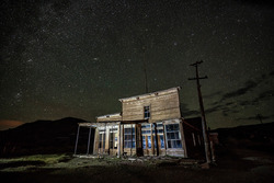 The Ghost Town of Bodie, California | Wheaton & Hollis Hotel by Night