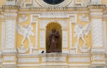 Façade, second tier sculpture niche & archangels