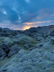 Sunset over the lava field