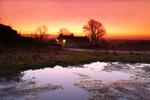 Sunset afterglow near Ingleton, Yorkshire Dales.   Ref 6743